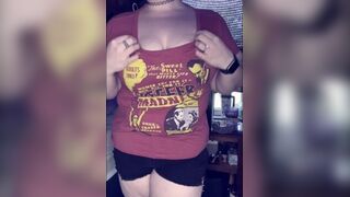 Chubby girl strips then plays with rose - porn video