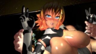 Anime Milk Girl Has Anal While Holding up Victory Signs - porn video