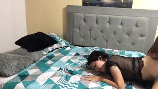 My stepfather catches me masturbating and fucks me doggy style - porn video