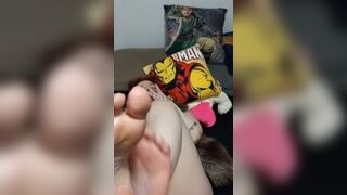 Husband filming redhead wife having orgasm with sex toy - porn video