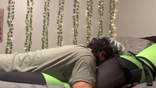 Sweaty Cosplay Smother harness - porn video