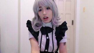 Maid cosplay girl sucking and begging to her boss - porn video