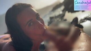 Awesome blowjob on the beach with big waves - porn video