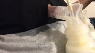 bbw big tit lactating milf huge nipples pumps milk montage - porn video
