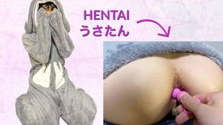 HENTAI training for my girlfriend wearing rabbit cosplay night wear - porn video