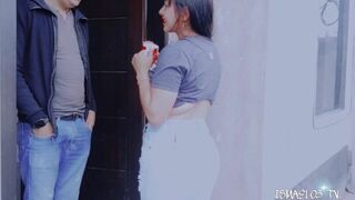 My horny neighbor asks me for sugar and I give her milk too before her husband knows - porn video